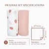 image:imageLulujo Baby Swaddle Blankets  Unisex Softest Breathable Cotton Muslin Swaddle Blanket Set  Neutral Receiving Blanket for Girls amp Boys  40in x 40in  Vintage Floral amp Dragonfly  2CountStrawberries  Pink