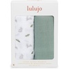 image:imageLulujo Baby Swaddle Blankets  Unisex Softest Breathable Cotton Muslin Swaddle Blanket Set  Neutral Receiving Blanket for Girls amp Boys  40in x 40in  Vintage Floral amp Dragonfly  2CountBunnies  Fern