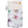 image:imageLulujo Unisex Breathable Cotton Muslin Security Blanket with Silky Satin Trim Neutral Comforting Blanket 16 x 16 GolfButterfly