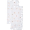 image:imageLulujo Unisex Breathable Cotton Muslin Security Blanket with Silky Satin Trim Neutral Comforting Blanket 16 x 16 GolfDaisies