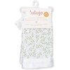 image:imageLulujo Unisex Breathable Cotton Muslin Security Blanket with Silky Satin Trim Neutral Comforting Blanket 16 x 16 GolfGreenery