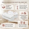 image:imageLulujo Unisex Breathable Cotton Muslin Security Blanket with Silky Satin Trim Neutral Comforting Blanket 16 x 16 GolfGreenery