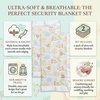 image:imageLulujo Unisex Breathable Cotton Muslin Security Blanket with Silky Satin Trim Neutral Comforting Blanket 16 x 16 GolfJungle Safari