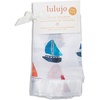 image:imageLulujo Unisex Breathable Cotton Muslin Security Blanket with Silky Satin Trim Neutral Comforting Blanket 16 x 16 GolfSailboats