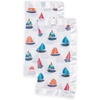 image:imageLulujo Unisex Breathable Cotton Muslin Security Blanket with Silky Satin Trim Neutral Comforting Blanket 16 x 16 GolfSailboats