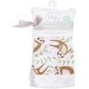 image:imageLulujo Unisex Breathable Cotton Muslin Security Blanket with Silky Satin Trim Neutral Comforting Blanket 16 x 16 GolfSloth