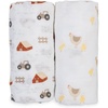 image:imageLulujo Baby Swaddle Blankets  Unisex Softest Breathable Cotton Muslin Swaddle Blanket Set  Neutral Receiving Blanket for Girls amp Boys  40in x 40in  Vintage Floral amp Dragonfly  2CountBarn Yard  Rooster