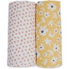 image:imageLulujo Baby Swaddle Blankets  Unisex Softest Breathable Cotton Muslin Swaddle Blanket Set  Neutral Receiving Blanket for Girls amp Boys  40in x 40in  Vintage Floral amp Dragonfly  2CountYellow Flowers  Dots