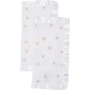 image:imageLulujo Unisex Breathable Cotton Muslin Security Blanket with Silky Satin Trim Neutral Comforting Blanket 16 x 16 GolfDaisies
