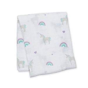 image:imageLulujo Baby Swaddle Blanket Unisex Softest 100 Cotton Muslin Swaddle Blanket Neutral Receiving Blanket for Girls amp Boys  47in x 47in JungleRainbows and Unicorns