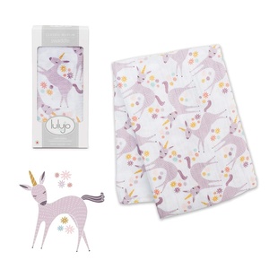 image:imageLulujo Baby Swaddle Blanket Unisex Softest 100 Cotton Muslin Swaddle Blanket Neutral Receiving Blanket for Girls amp Boys  47in x 47in JungleUnicorn