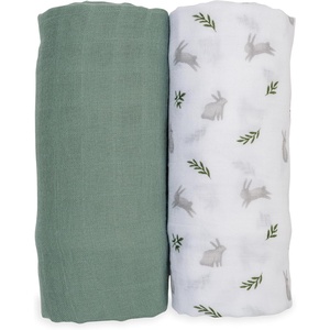 image:imageLulujo Baby Swaddle Blankets  Unisex Softest Breathable Cotton Muslin Swaddle Blanket Set  Neutral Receiving Blanket for Girls amp Boys  40in x 40in  Vintage Floral amp Dragonfly  2CountBunnies  Fern