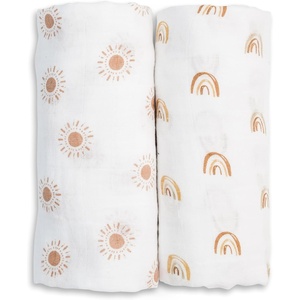 image:imageLulujo Baby Swaddle Blankets  Unisex Softest Breathable Cotton Muslin Swaddle Blanket Set  Neutral Receiving Blanket for Girls amp Boys  40in x 40in  Vintage Floral amp Dragonfly  2CountRainbows  Suns