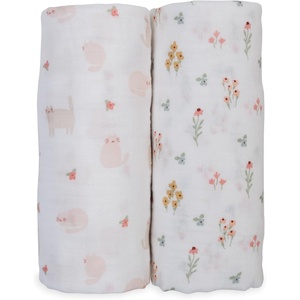 image:imageLulujo Baby Swaddle Blankets  Unisex Softest Breathable Cotton Muslin Swaddle Blanket Set  Neutral Receiving Blanket for Girls amp Boys  40in x 40in  Vintage Floral amp Dragonfly  2CountKitty Cat  Flowers