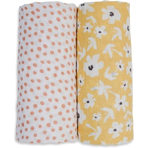 image:imageLulujo Baby Swaddle Blankets  Unisex Softest Breathable Cotton Muslin Swaddle Blanket Set  Neutral Receiving Blanket for Girls amp Boys  40in x 40in  Vintage Floral amp Dragonfly  2CountYellow Flowers  Dots