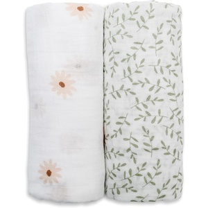 image:imageLulujo Baby Swaddle Blankets  Unisex Softest Breathable Cotton Muslin Swaddle Blanket Set  Neutral Receiving Blanket for Girls amp Boys  40in x 40in  Vintage Floral amp Dragonfly  2CountDaisies  Greenery