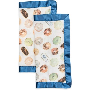 image:imageLulujo Unisex Breathable Cotton Muslin Security Blanket with Silky Satin Trim Neutral Comforting Blanket 16 x 16 GolfDonuts