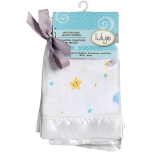 image:imageLulujo Unisex Breathable Cotton Muslin Security Blanket with Silky Satin Trim Neutral Comforting Blanket 16 x 16 GolfDreamland