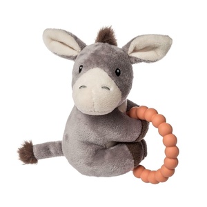 image:imageMary Meyer Soft Baby Rattle with Soothing Teether Ring 6Inches Dusty Donkey