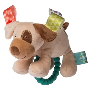 image:imageTaggies Soft Baby Rattle with Teether Ring 6Inches Buddy Dog