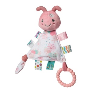 image:imageTaggies Teething Toys Baby Rattle Portable Triangle Activity Toy with Sensory Tags 6Inches Camilla Caterpillar