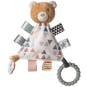 image:imageTaggies Teething Toys Baby Rattle Portable Triangle Activity Toy with Sensory Tags 6Inches Teddy