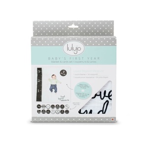 image:imagelulujo Baby Babys First Year Milestone Blanket and Cards Set Loved Beyond Measure