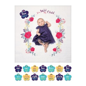 image:imagelulujo Baby First Year Milestone Blanket and Cards Set Stay Wild My ChildStay Wild My Child
